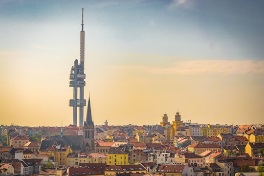 Cityscape of Prague from Vitkov National Monument