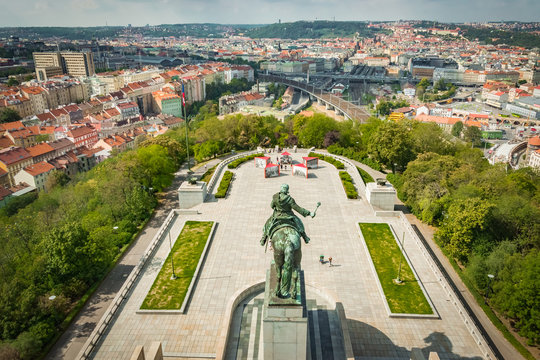 Cityscape of Prague from Vitkov National Monument