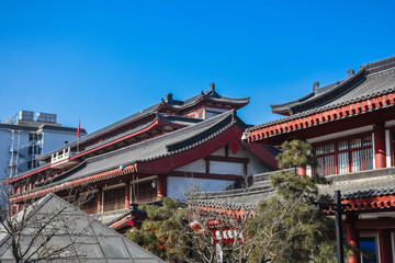 Naklejka premium Tradycyjna architektura i świątynie w Xi'An w Chinach