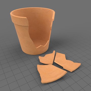 Broken terracotta pot