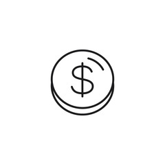 line coin black icon on white background