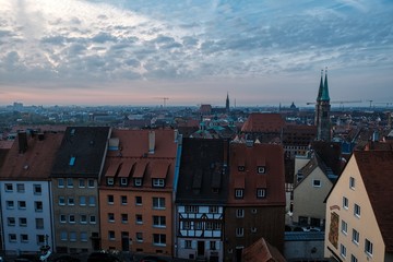 Fototapeta na wymiar Blick von der Kaiserburg auf die Stadt Nürnberg