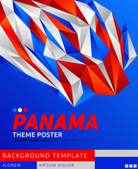 Obraz premium Panama theme modern poster, vector template illustration, panamanian flag colors
