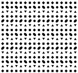 Set of geometric shapes at different angles of rotation