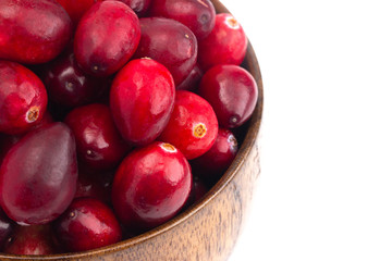 Fresh Red Cranberries on a White Background