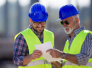 Engineers at construction site