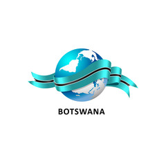 Vector Illustration of a world – world with botswana flag