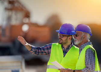 Engineers at construction site