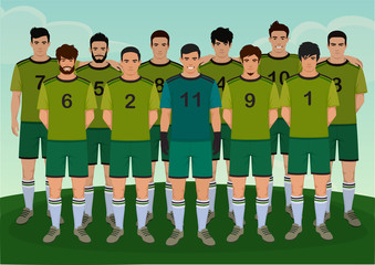 vector illustration of soccer player, football team people