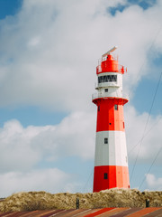 Obraz premium Borkum, Nordsee, leuchtturm, licht, meer, himmel, küste