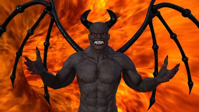 demon gloats, animation