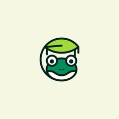 Obraz premium Frog Animal Cute Cartoon Illustration Icon Logo Design Template Element Vector
