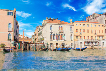 Beautiful views of the Grand Canal in Venice, Italy