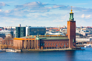 Stockholm town hall aerial