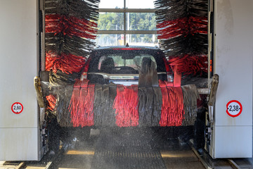 Automatic brush car wash.