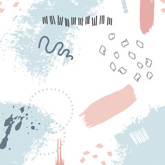 Vector grunge painted texture. Freehand artistic graphic illustration. Acrylic pop wallpaper pastel pattern. Abstract drawing.