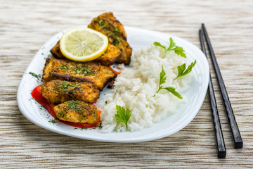 Fish in herbs seasoned