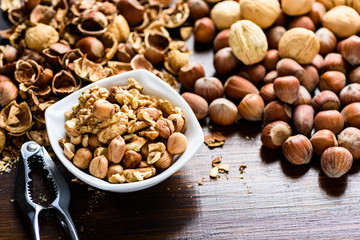 cracking nuts and nutcracker