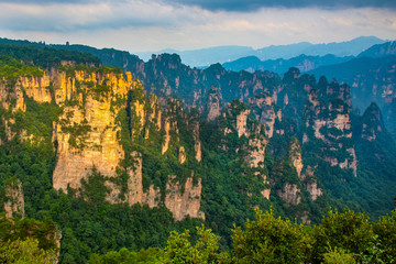 Tianzi Mountain Nature Resurve, Wulingyuan, Zhangjiajie, Hunan, China. Taking from a vantage point...