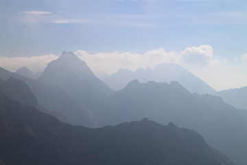 View from top of Kôprovský štít peak (2363 m) in Mengusovska dolina valley, High Tatras, Slovakia