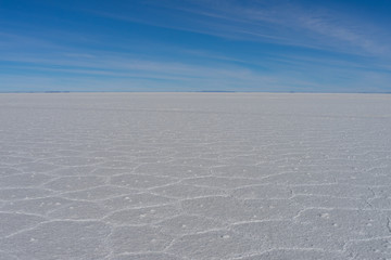 Flat salt plane as far as the eye can see