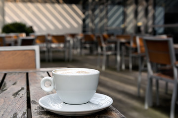 Cappuccino coffee, terrace