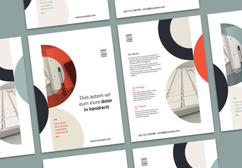 Business Flyer Layout with Circular Elements