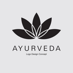 Abstract flower logo design. Creative lotus symbol.
