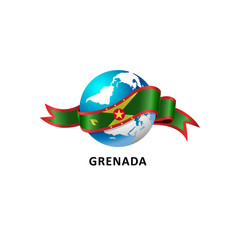 Vector Illustration of a world – world with grenada flag