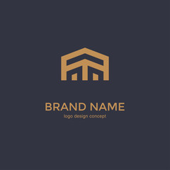 Simple line house icon. Logo Design Template.