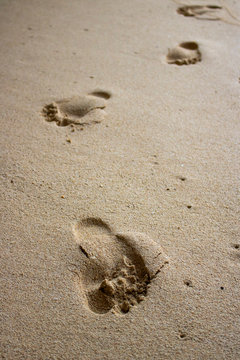 footprint on beach sand