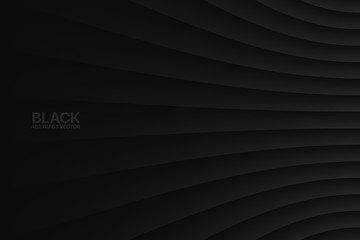 Obraz premium Black Clear Blank Subtle Geometrical Vector Abstract Background. Dark Colorless Empty Surface. 3D Conceptual Sci-Fi Technology Illustration. Minimalist Wallpaper