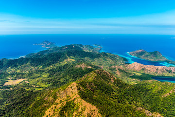 Fototapeta na wymiar View of the islands, Philippines. Copy space for text. Top view.
