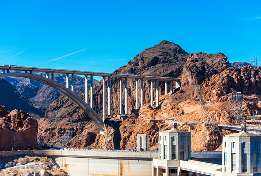 View of the Hoover Dam Helicopter Company, Boulder, USA.