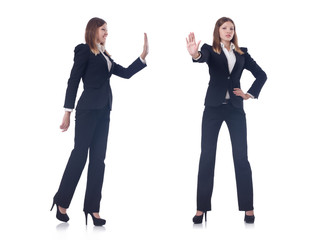 Woman businesswoman isolated on white