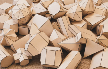 crystallography models on white paper