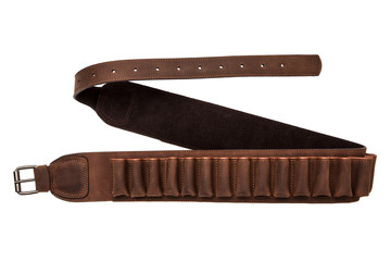 leather bandolier isolated on a white