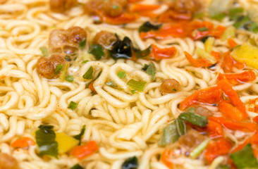 Raw food noodles on the table