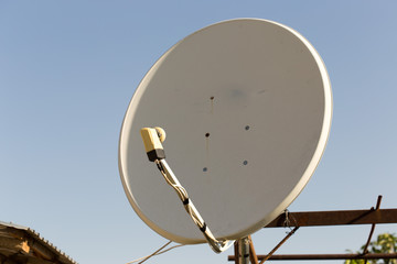 satellite dish in the yard