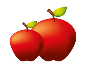 fresh organic apples on white background