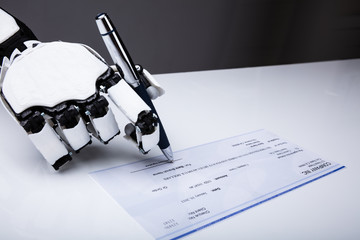 Robotic Hand Signing Cheque