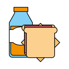 sandwich with bottle juice food picnic