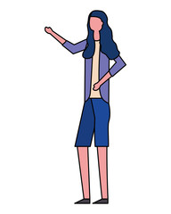 woman cartoon character on white background