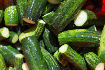 fresh green cucumbers for pickling