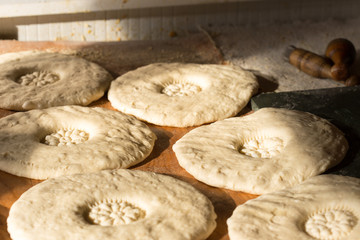 process of preparing Uzbek bread