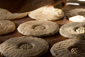 process of preparing Uzbek bread
