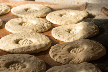 process of preparing Uzbek bread