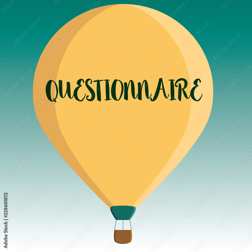 Poster handwriting text questionnaire. concept meaning set of enquires basis of interrogating someone need 