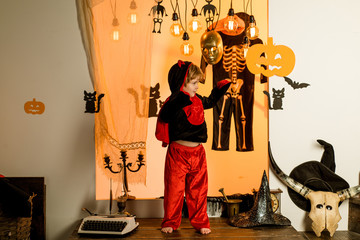 Background decorated for Halloween. Halloween party and funny Pumpkin. Happy halloween shirt. 31...