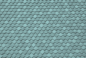 Background surface of hexagons, symmetrical tiles, texture blue